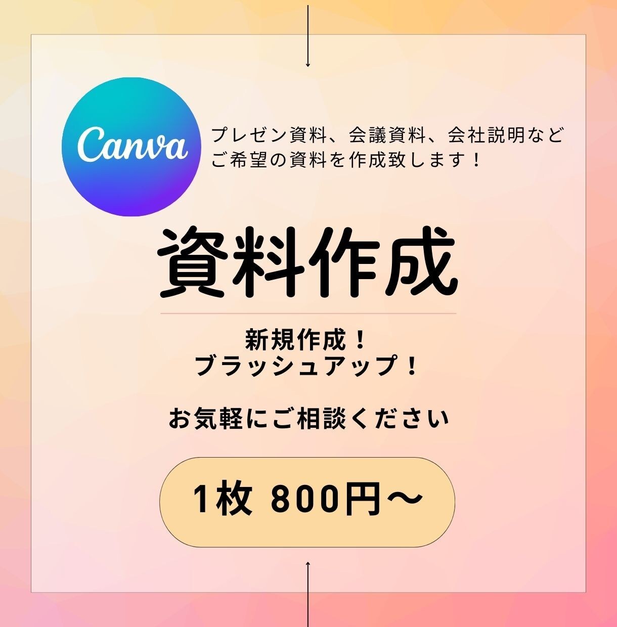 1枚800円〜Canvaで資料作成いたします ～秘書検定を所有した現役オンライン秘書が伝わる資料を作成～ イメージ1