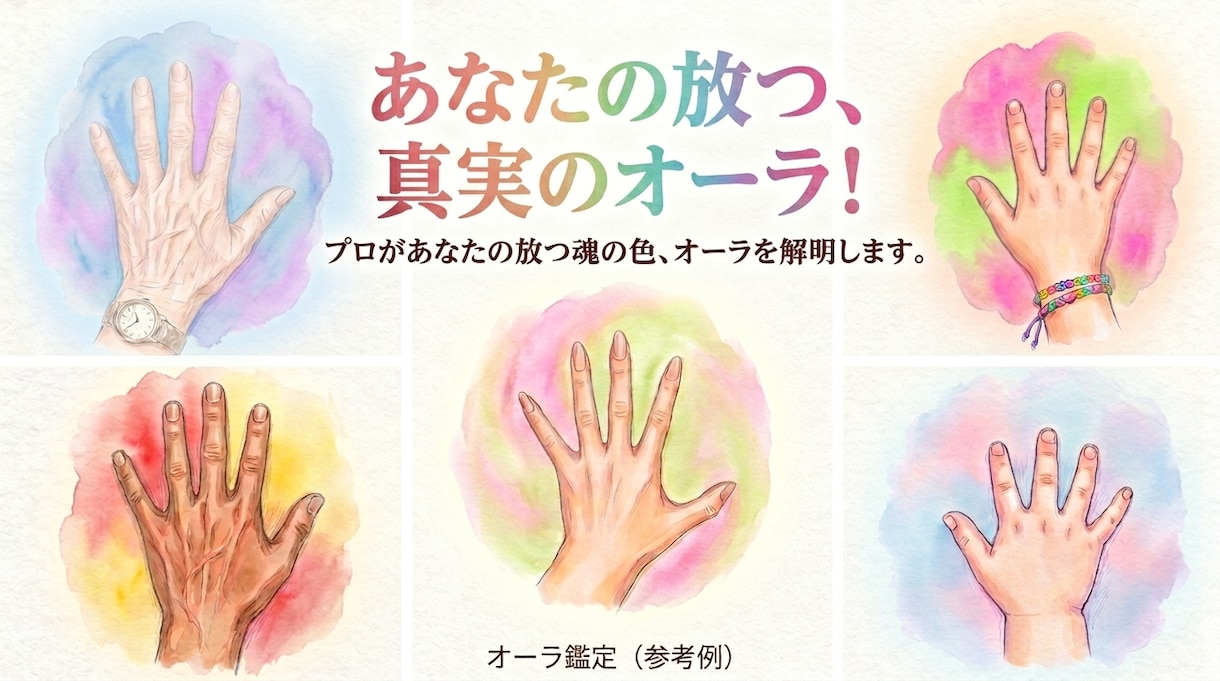 1色オーラ鑑定＋オラクルカードお伝えます 一番強いオーラの色を鑑定、オラクルカードのメッセージ付き イメージ1