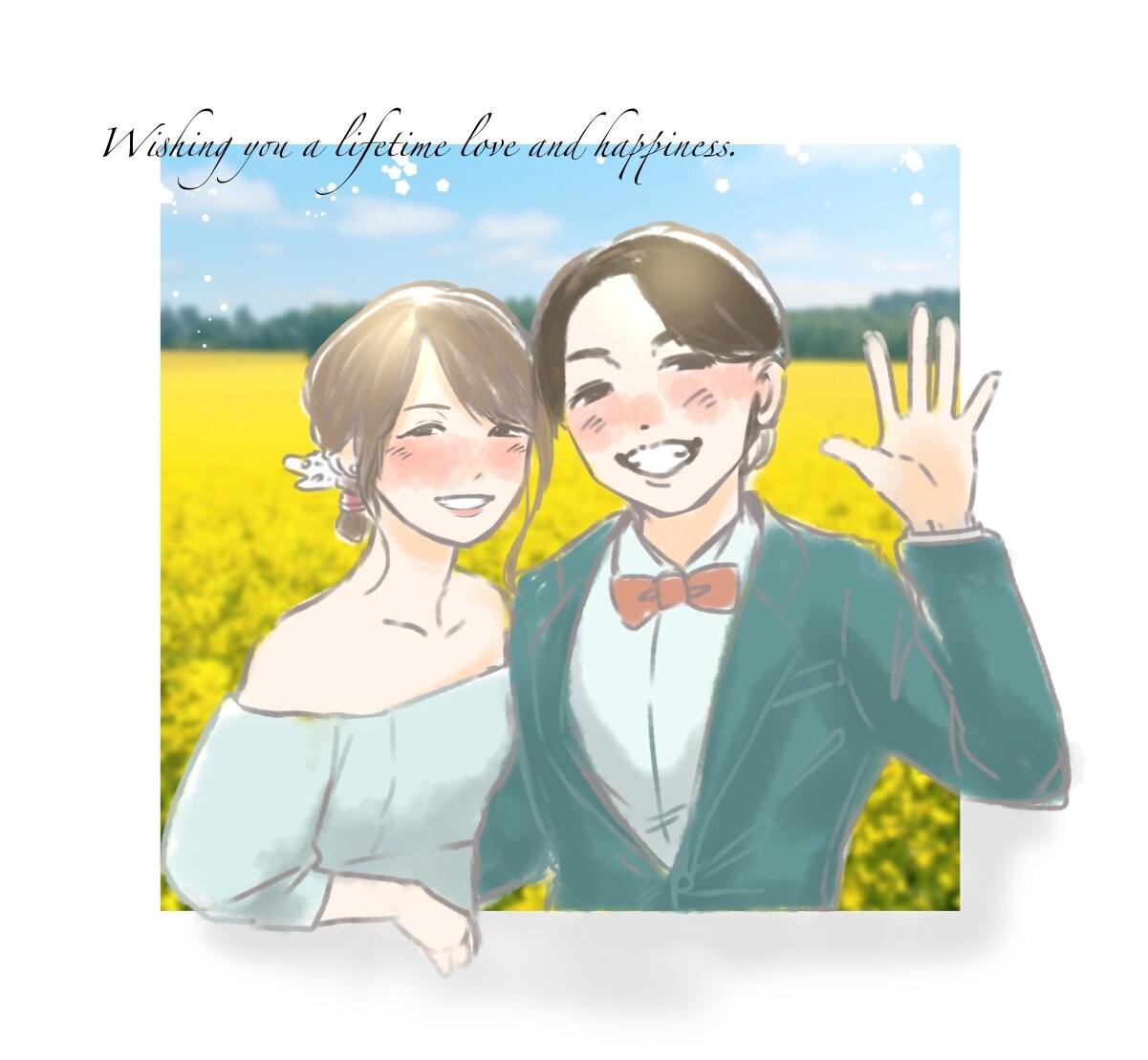 似顔絵描きます 結婚記念、お子さんや家族との思い出を絵に残しませんか？ イメージ1