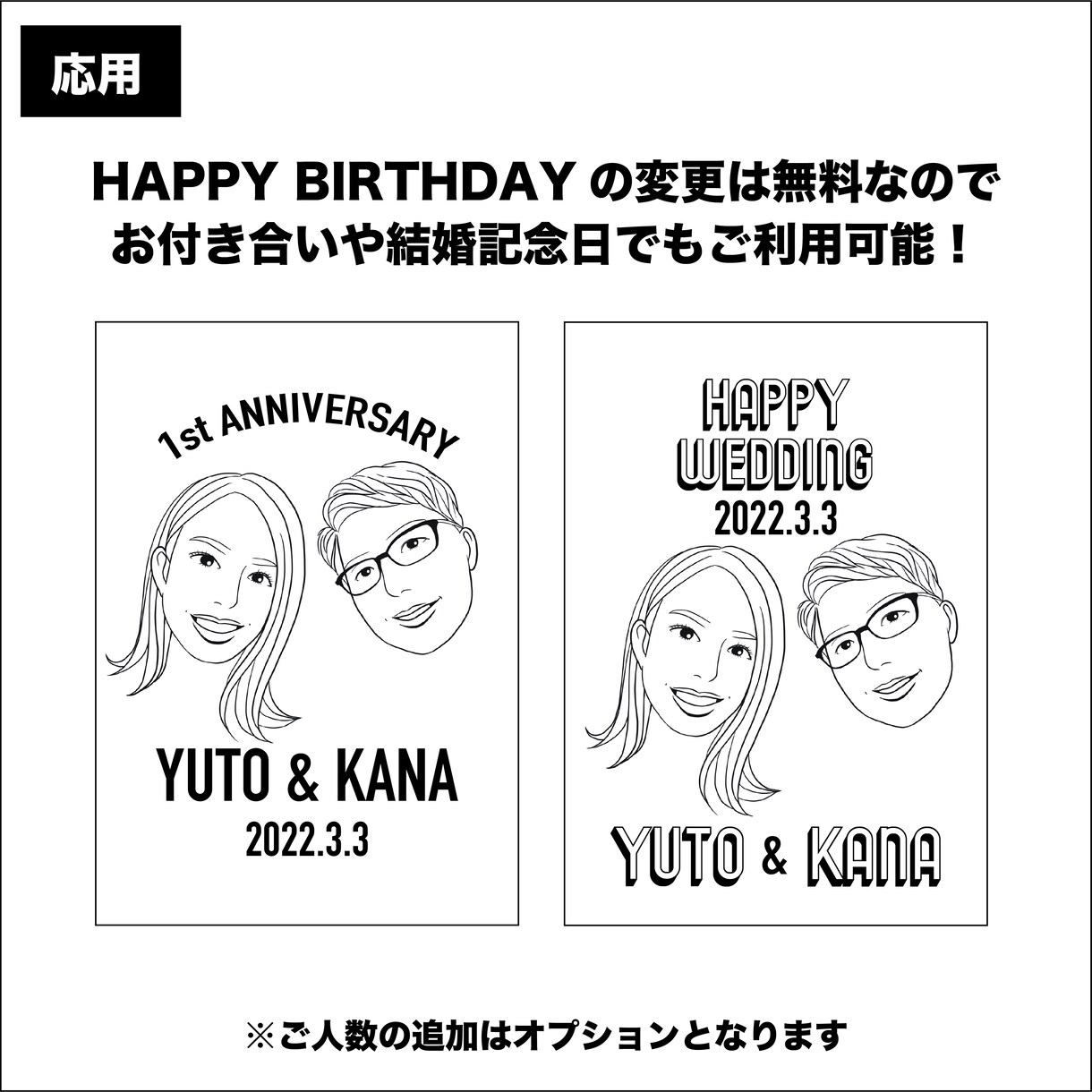 サプライズに！似顔絵入りのバースデーカード作ります L版サイズなのでコンビニで簡単プリント！ イメージ3