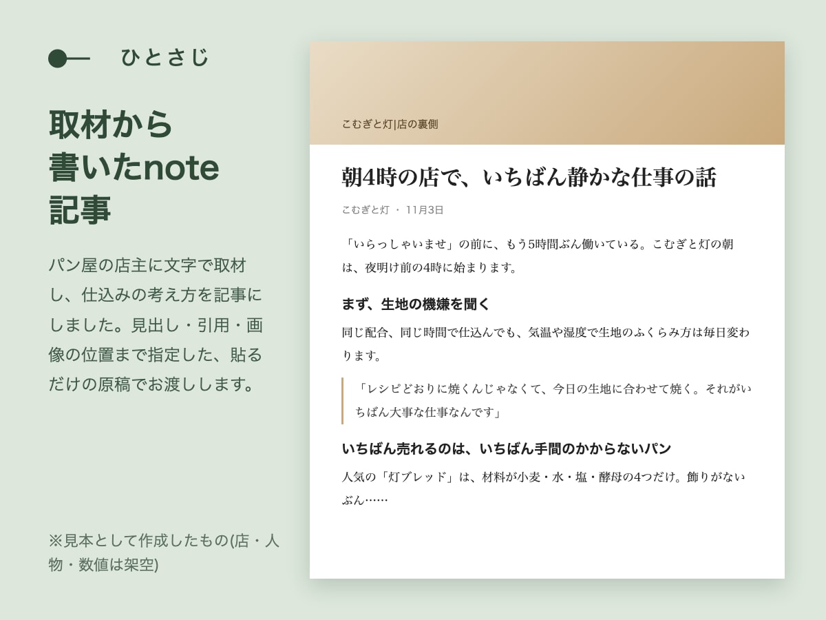 note運営を、企画から記事まで代行します 貼って投稿するだけの原稿で、毎月の発信を止めません イメージ2
