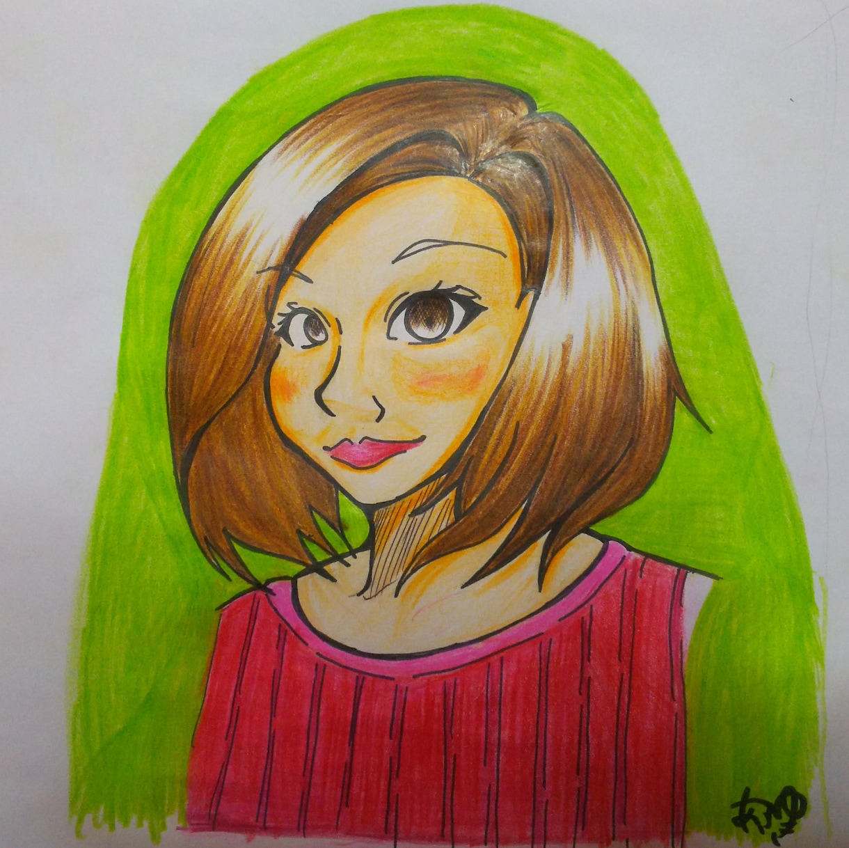 似顔絵（アナログ）描きます SNSに素顔をのせたくない人へ！ イメージ1