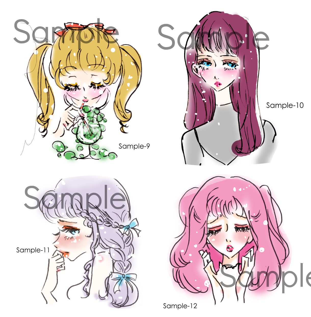 物憂げで癖になるオリジナルアイコン・挿絵描きます 毒と蜜な乙女イラストでおしゃれに気分転換 イメージ6