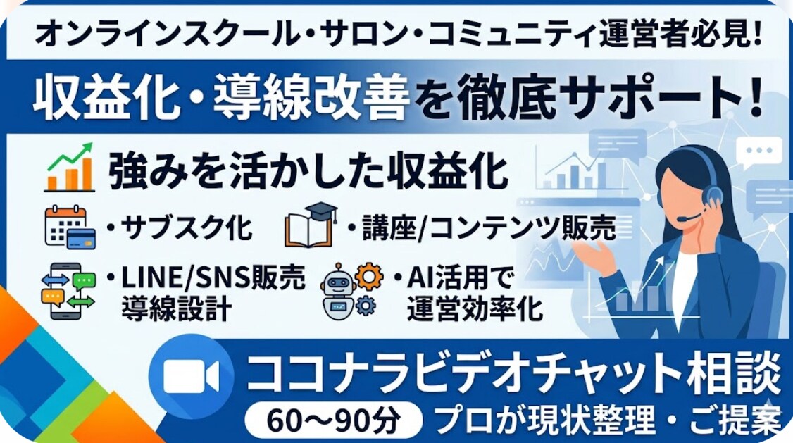 ビデオチャットで相談にのります 悩みを解決する手助けをいたします。 イメージ1