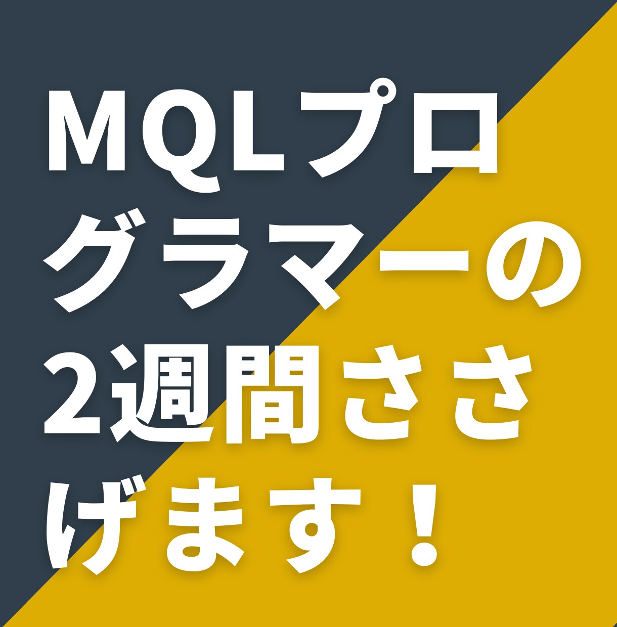 MQLプログラマーの2週間ささげます 14日間、お客様のありとあらゆる問題を解決していきます イメージ1
