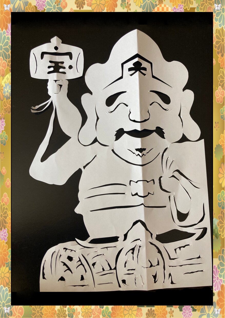 最強開運 七福神 切り絵～花房銀蝶がお切り致します 福を呼び込む紙切り師　花房銀蝶です イメージ4