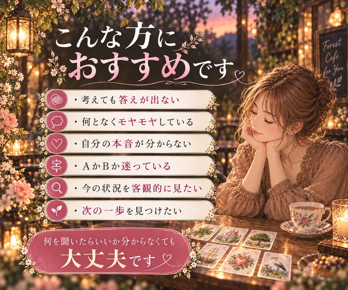 ルノルマン×対話で本音と次の一歩を読み解きます 今の自分と、次の一歩を見つける、対話×カードの時間 イメージ3