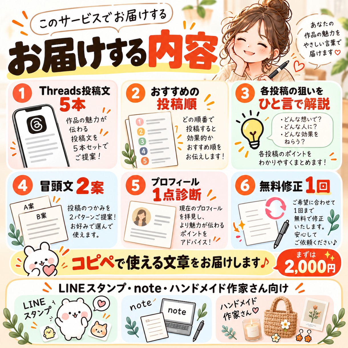 Threads投稿文を5本作成します 投稿文だけじゃない！作品の魅力を届ける告知設計つき イメージ2