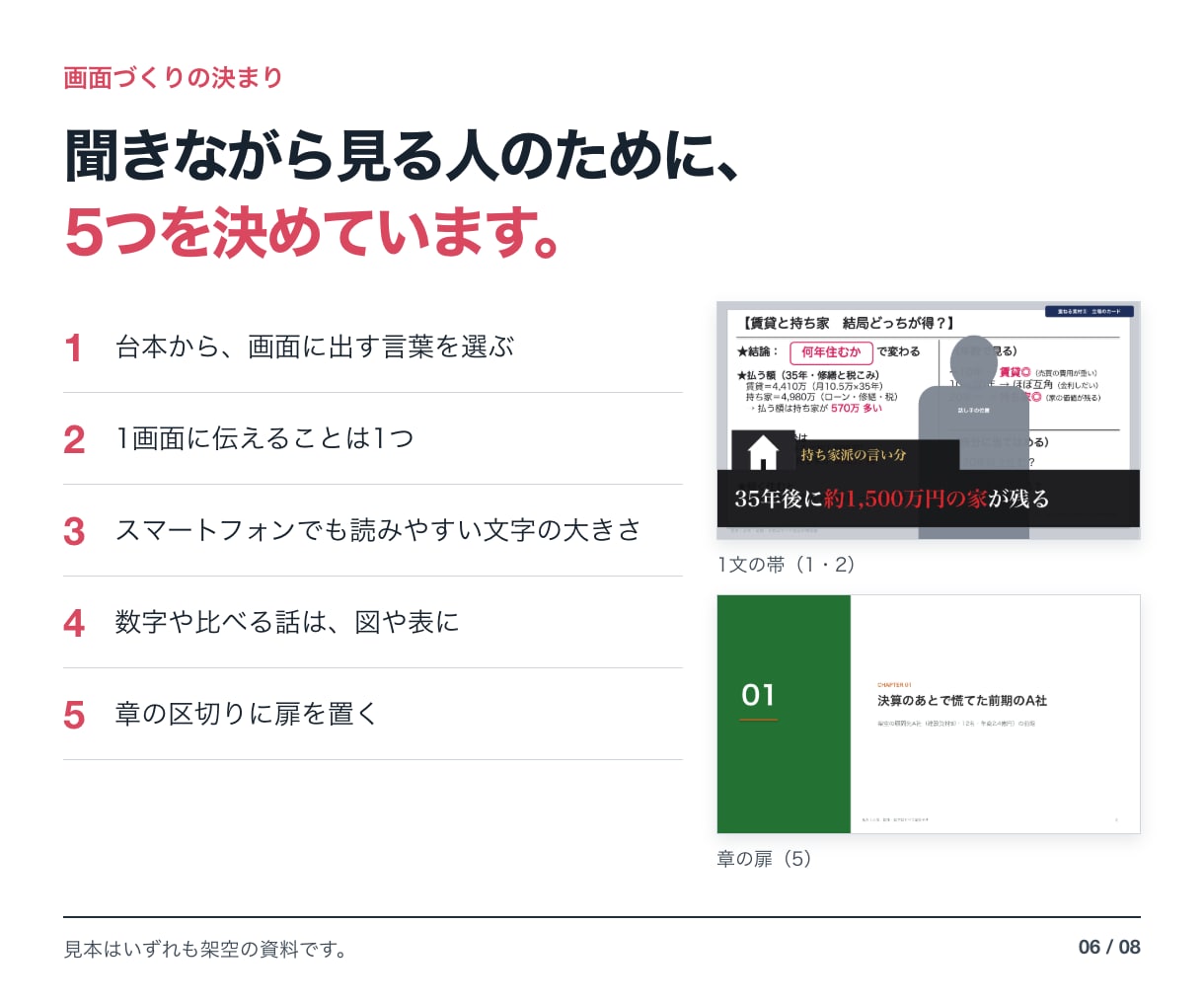 動画・オンライン講座で映すスライドを作ります 台本から、画面に出す言葉と図を選んで組み立て イメージ6