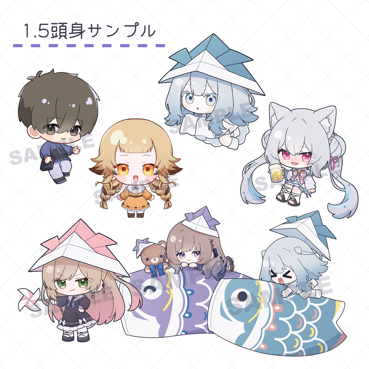 ミニキャラを制作します 商用利用OK！目を引くかわいいミニキャラをお届けします イメージ3