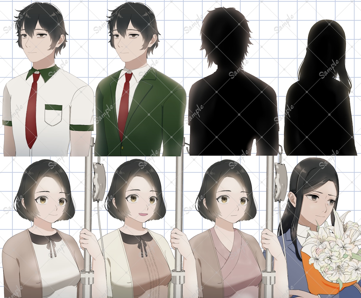 創作キャラ・ゲームやTRPGの立ち絵をお描きします 目パチ･口パク・表情差分･服装やポーズ差分等も作成可能です！ イメージ3