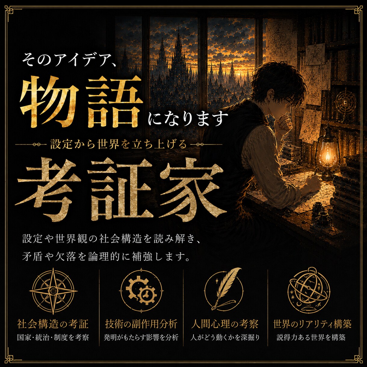 あなたの世界観、考証します アイデアを"文明"へ。世界観に"現実味"を与えます。 イメージ1