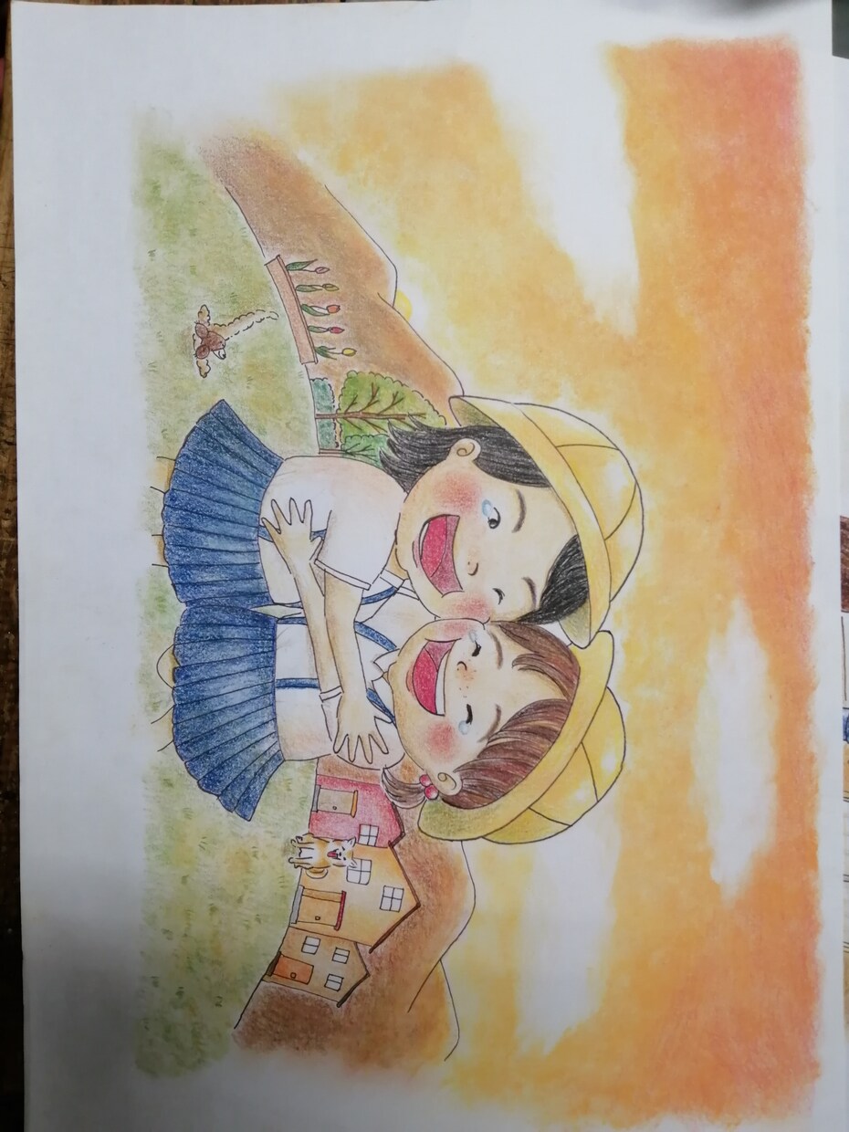 水彩色鉛筆優しくあたたかい雰囲気の似顔絵を描きます あなたの好きなもの(色や植物等)散りばめたイラストを描きます イメージ5