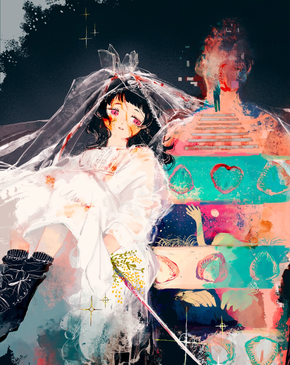 画面のスクロールを止めるイラストを描きます 動画内・サムネイル・壁紙・ポスター等お好みの形で イメージ1