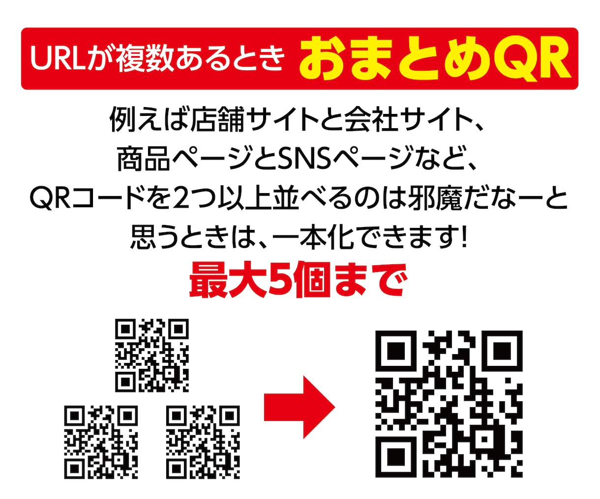 ロゴ入りや複数URLをまとめたQRコード制作します オリジナルのQRコードを作ります イメージ3