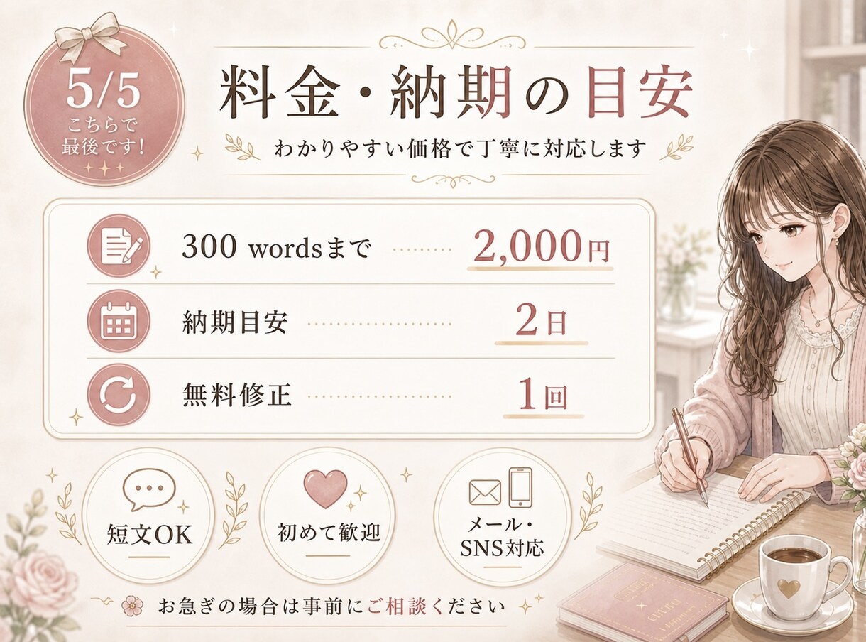 英語の文章を自然で読みやすく丁寧に校正します 英語学習歴22年、自然で読みやすい英文に整えます。 イメージ5