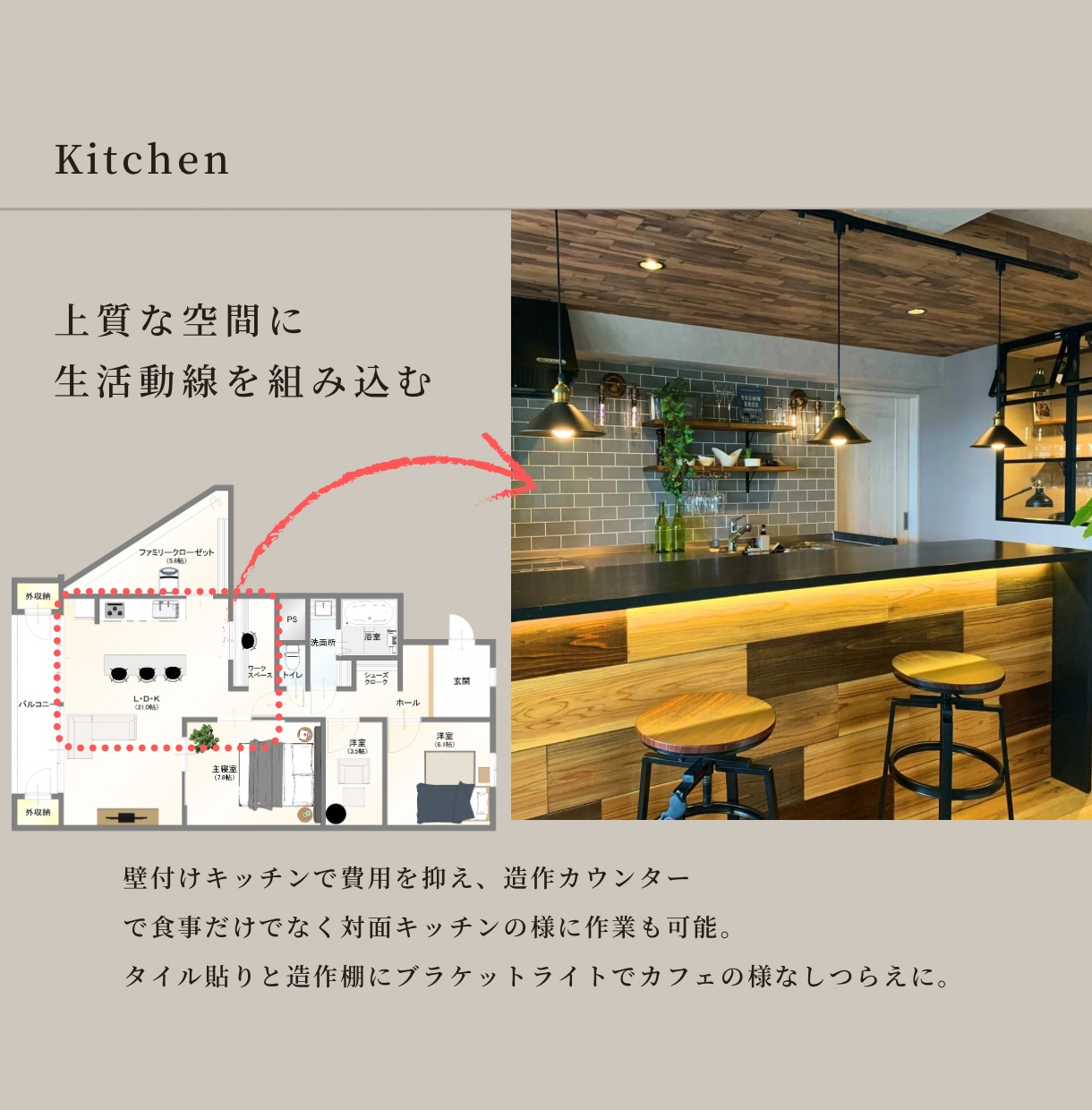 中古リノベーションの間取を提案します 家事動線にこだわり子供とペットと暮らす間取をつくります♪ イメージ3