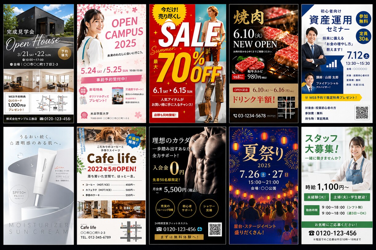 10組限定価格‼️高品質な目を引くチラシ制作します 集客につながるデザインをご提案 イメージ2