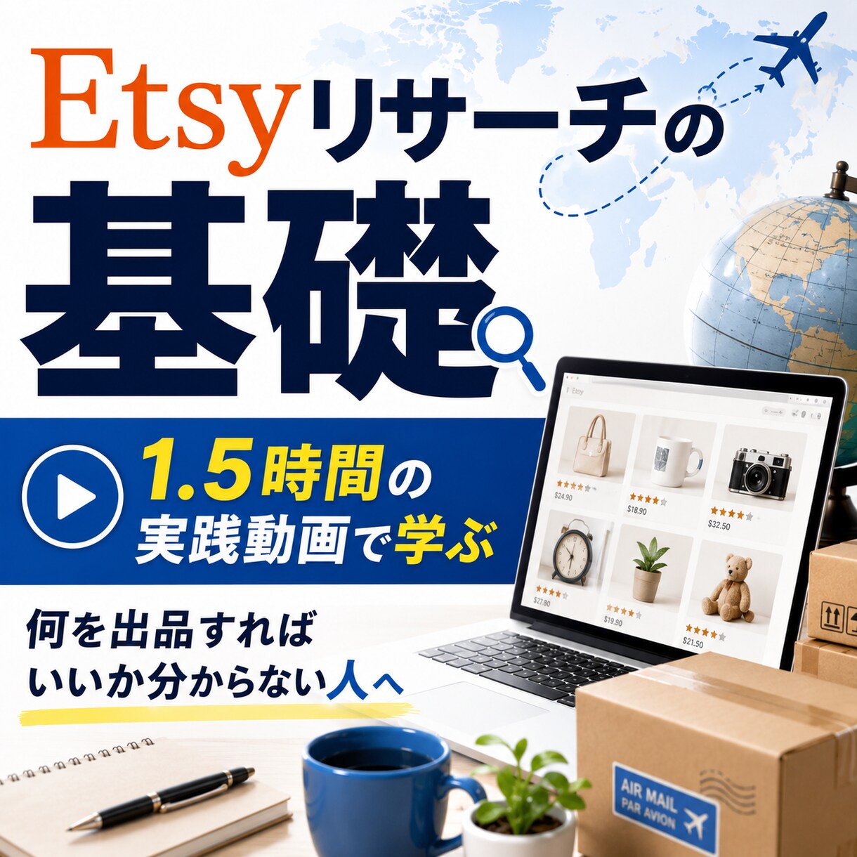 Etsyリサーチの基礎を1時間半の動画で解説します Etsyの商品リサーチ基礎を学べます イメージ1
