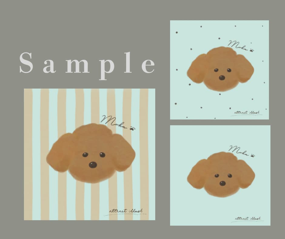 ペットちゃんを可愛いイラストにします アイコンやご自身用にグッズにも♡マスコットのようなイラスト イメージ4