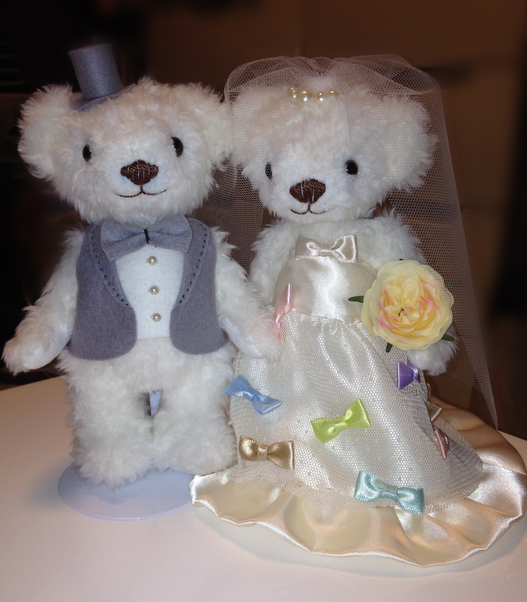 ウエディングベア/リングピローの裁縫代行します ご友人のご結婚祝いに、ご自身の結婚式のウエルカムベアとして イメージ4