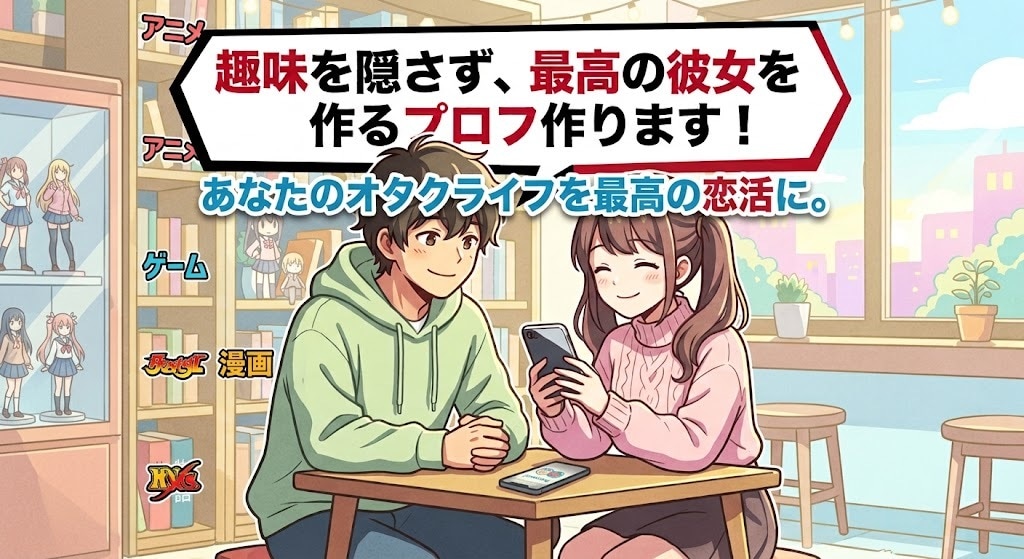 オタク男子専門！アプリのプロフ代筆します 趣味を隠さず好印象！クリエイター歴20年が魅力を引き出します イメージ1