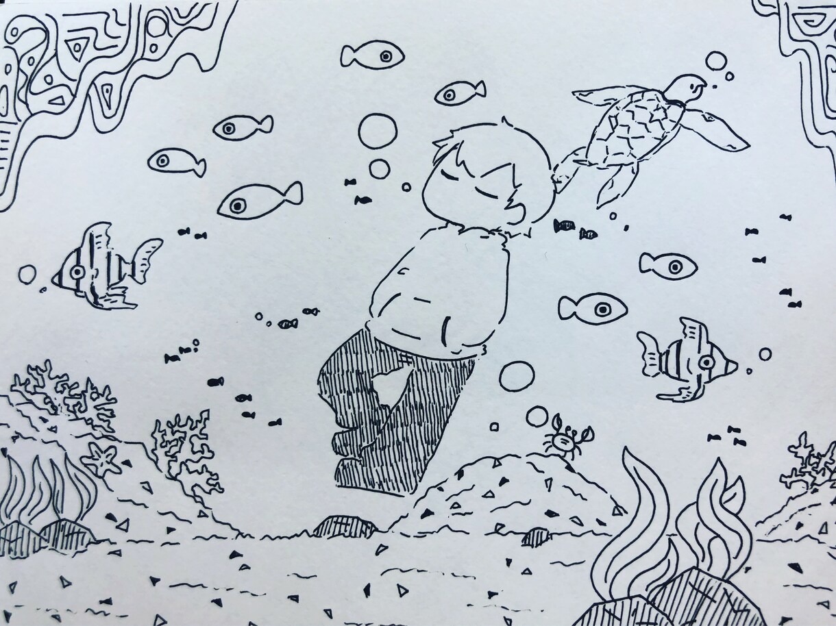 可愛い？不気味？ちょっと不思議なイラスト描きます お部屋の装飾等に！模様、ほんわか絵をボールペン画一発書きで！ イメージ2