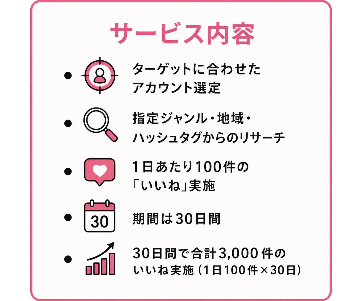 忙しい個人事業主さまへインスタいいね運用代行します ターゲットに届く丁寧ないいね運用を代行します イメージ3