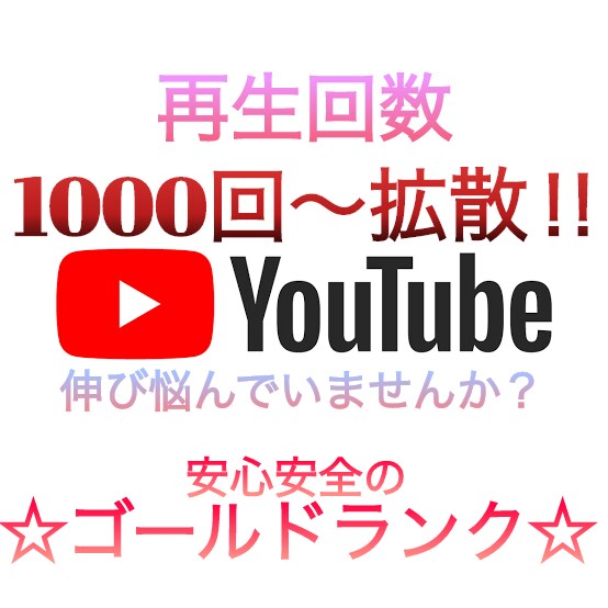 YouTube動画の視聴回数1000回〜増やします アップロードした動画が伸び悩んでいませんか❓ イメージ1