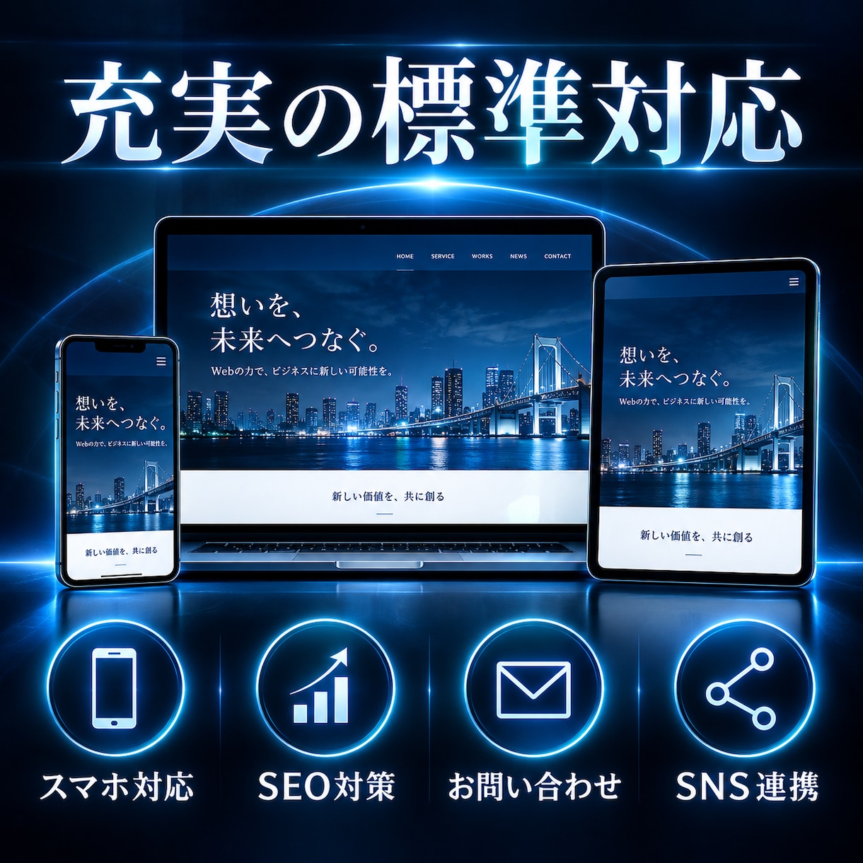 あなたの理想を形にするHPを制作します スマホ対応・SEO対策・お問い合わせフォームまで標準装備 イメージ2