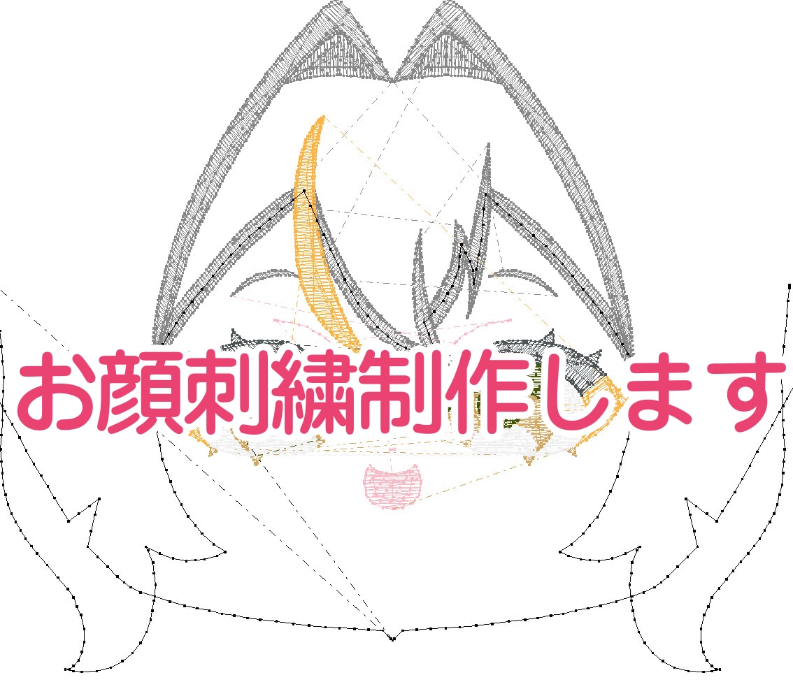 オリジナルぬいぐるみのお顔刺繍制作します ご自身で縫製を行いたい方向けにお顔の刺繍を代行します イメージ1