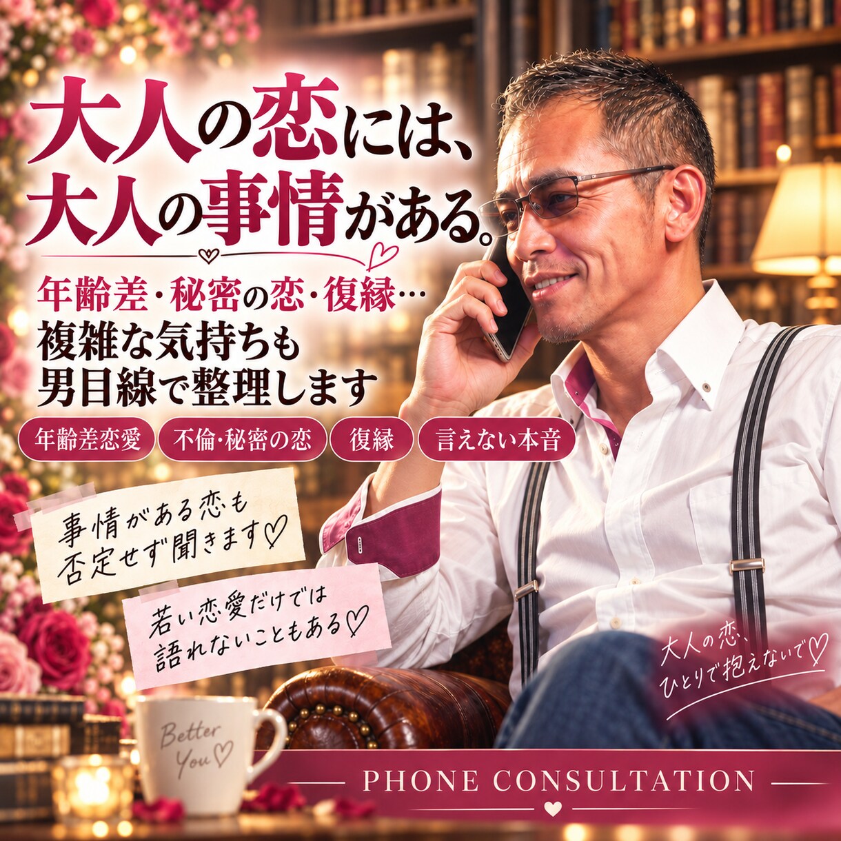 モテオヤジの本音✨心理を包み隠さず暴露します 男心が丸わかりの恋愛相談トークしてみませんか？ イメージ5