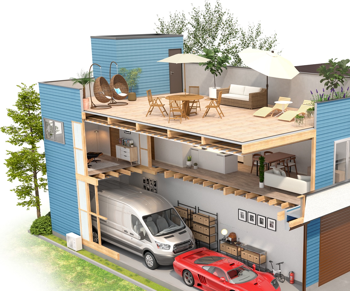 住宅・店舗の外観3DCGパースを制作します 広告・プレゼン・建築検討に使える外観完成イメージ イメージ9