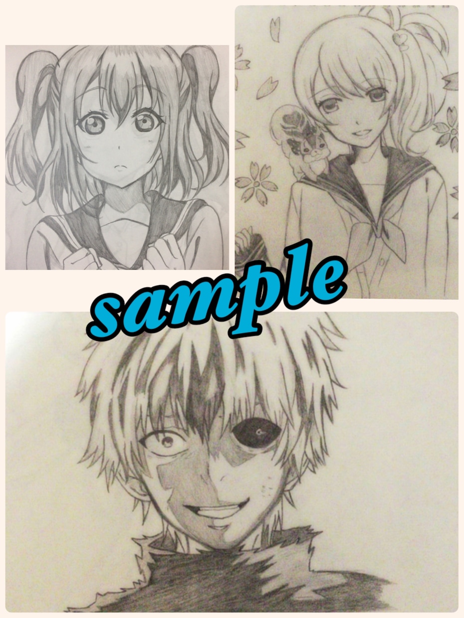 色紙にイラスト描きます 友達などの誕生日プレゼントに* イメージ2