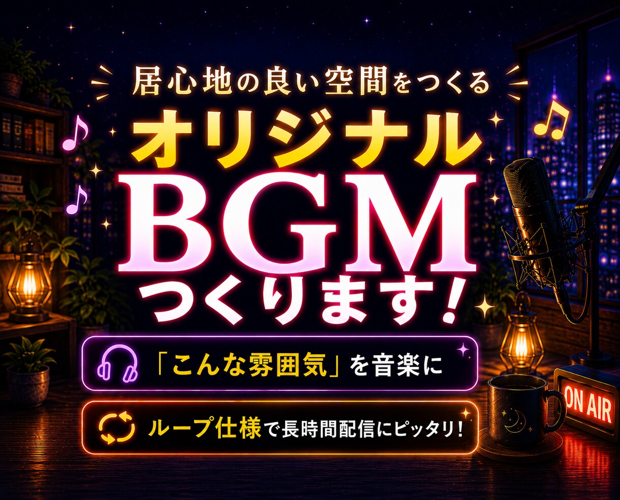 雑談配信・ラジオBGM『居心地の良い空間』作ります 3秒で「あ、このチャンネルだ」と伝わる音を。 イメージ1