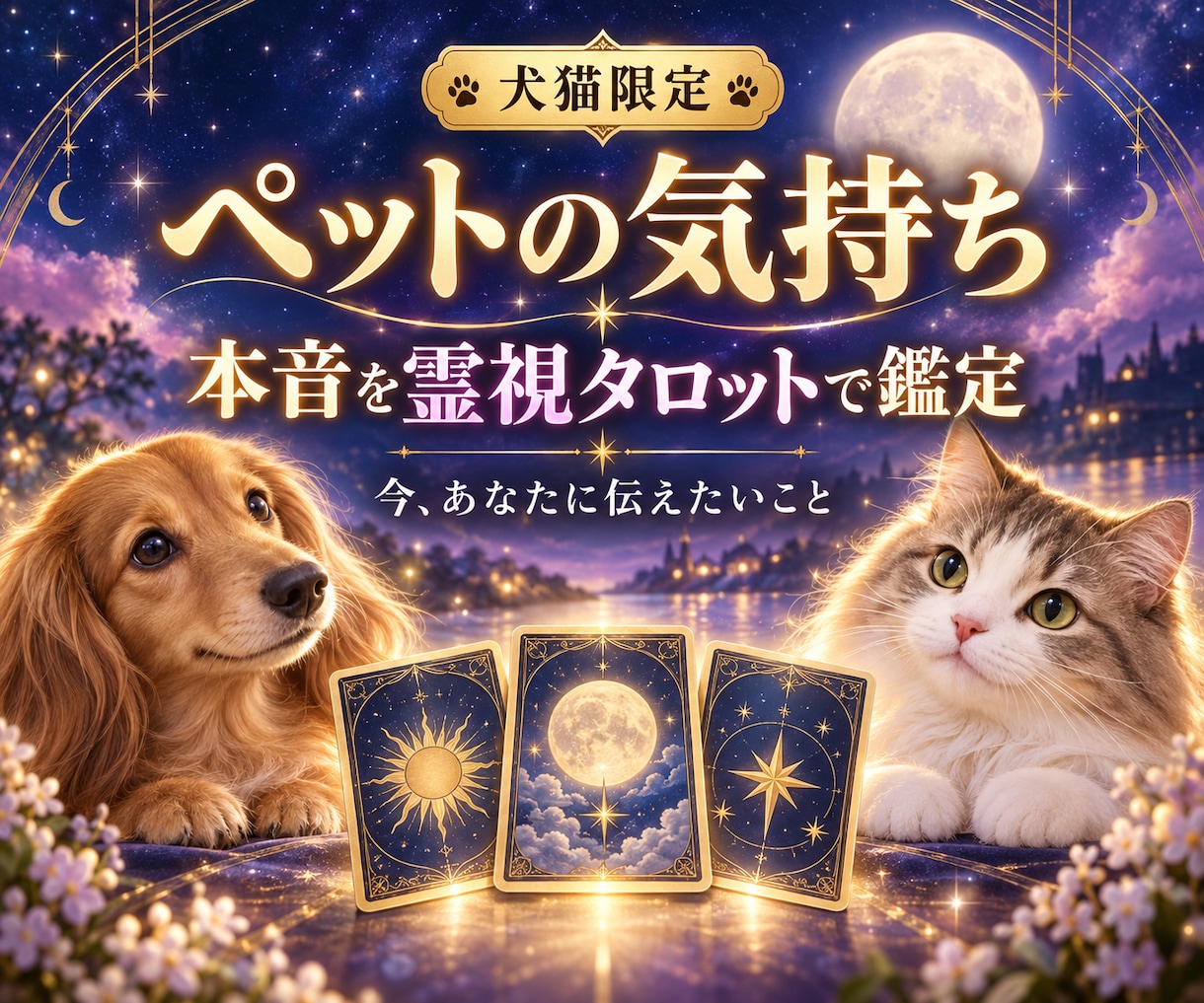 ペットの気持ち・本音を霊視タロットで丁寧に占います 犬猫限定｜今の本音・望み・飼い主様への想いを丁寧にお届け イメージ1