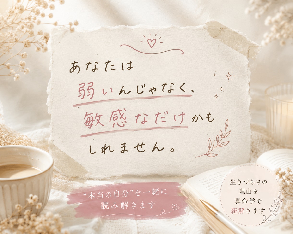 生きづらさの理由を算命学で紐解きますます なぜ苦しいのか、なぜ頑張りすぎるのかを命式から読み解きます イメージ2