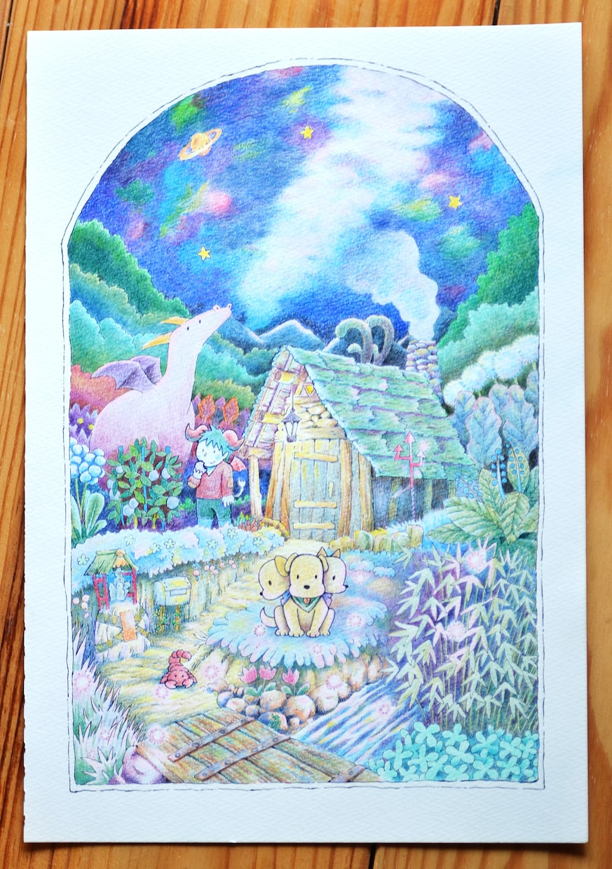 アナログのオーダーイラスト描きます 色鉛筆やペンを使った優しいタッチのアナログ作画(A5まで) イメージ1