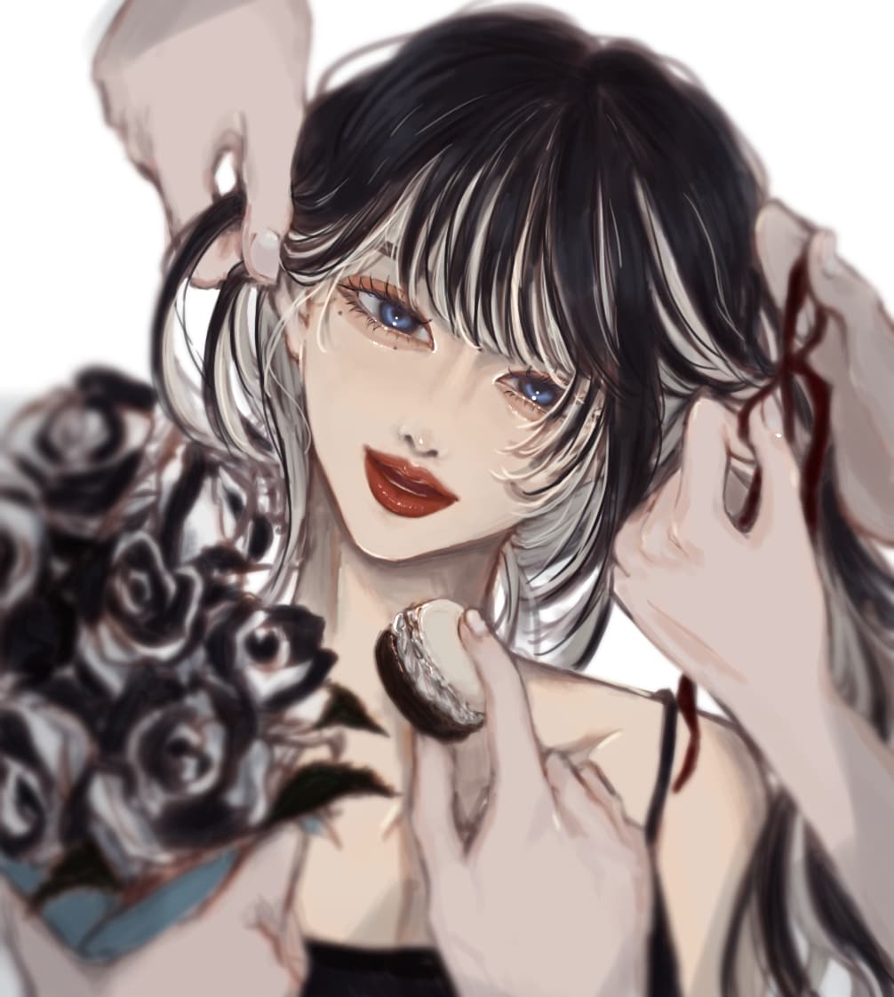 厚塗りで高級感のある人物絵を描きます 高級感と重厚感のある、アニメ絵よりかは少し重めの一枚絵です イメージ2