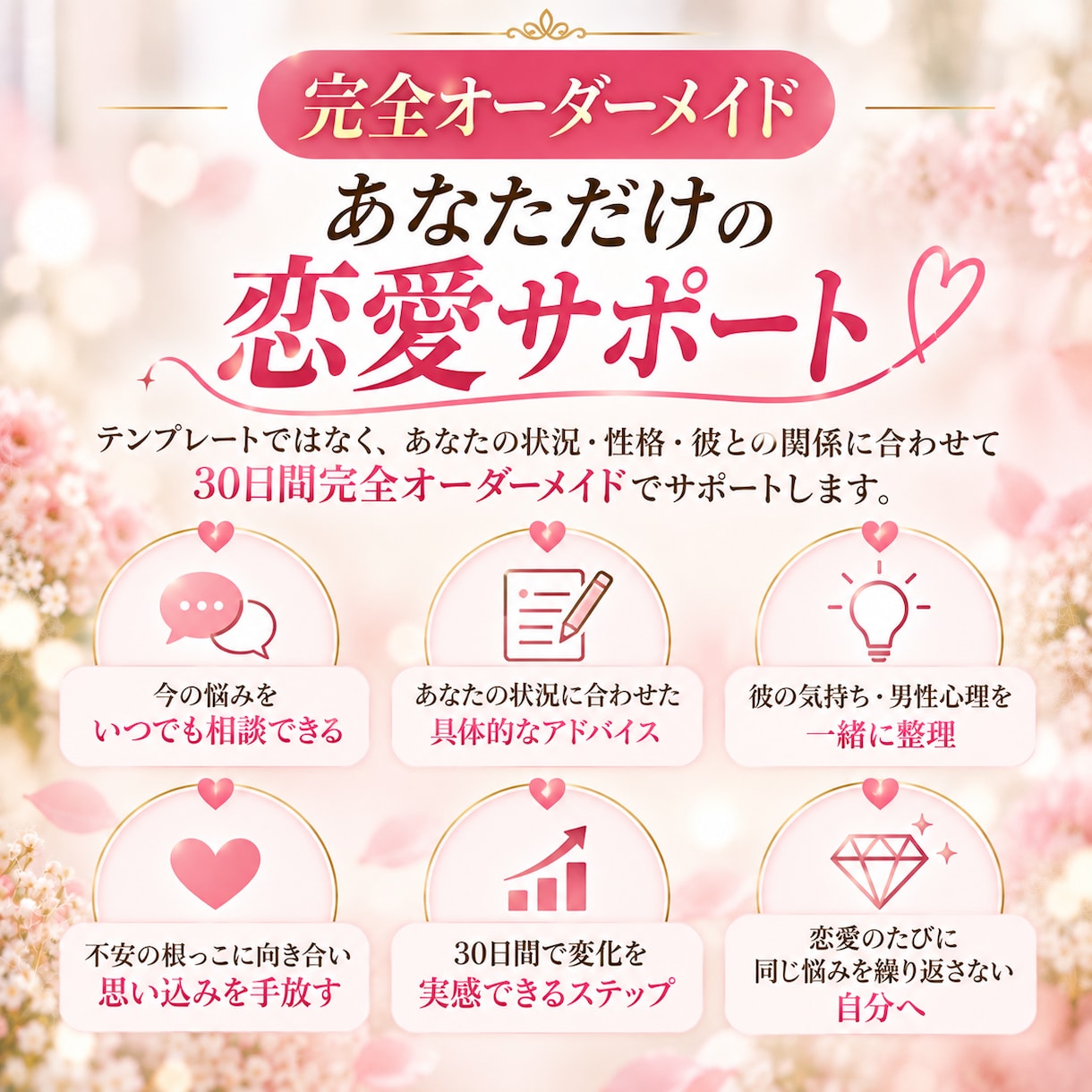 30日間チャットで恋愛を完全伴走します 男性心理×自分軸で追う恋から愛される恋へ イメージ4