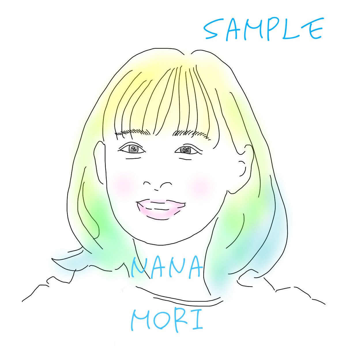 カラフル水彩⭐️ゆるふわ美人アイコン描きます 出品者さん占い師さんにもオススメ❤️選べる好きな色とラメ加工 イメージ7