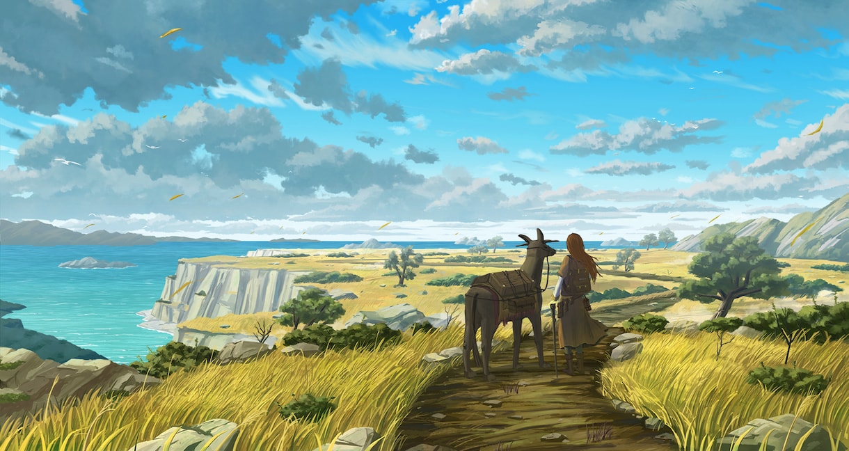 背景、キャラクター+背景の一枚絵の作成承ります ストーリー、世界観等を表現するのが得意です。 イメージ4