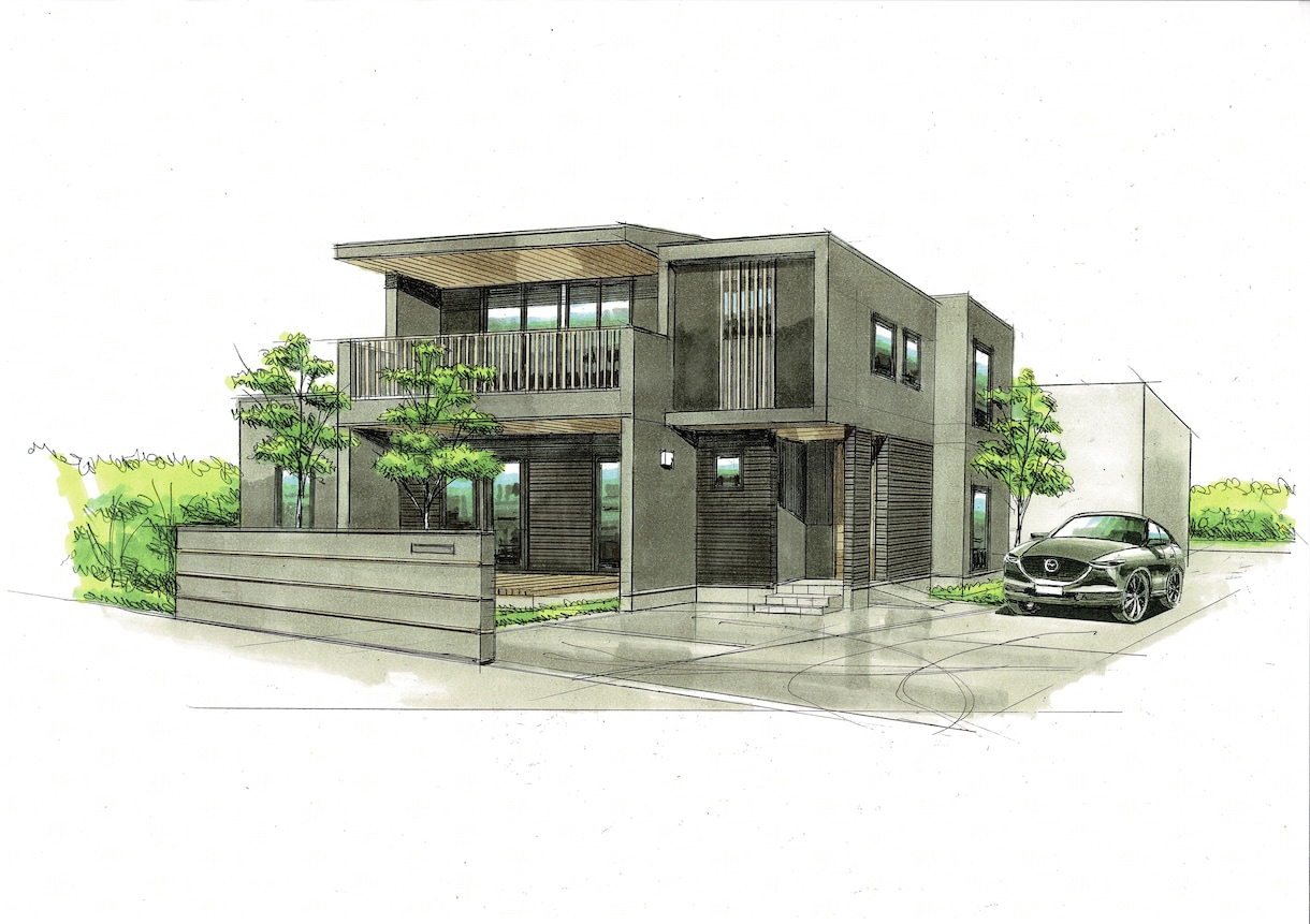 プロのクオリティ！手描きの建築パースを作成します 手描きならではの暖か味のあるタッチで、「想い」をカタチに！ イメージ5