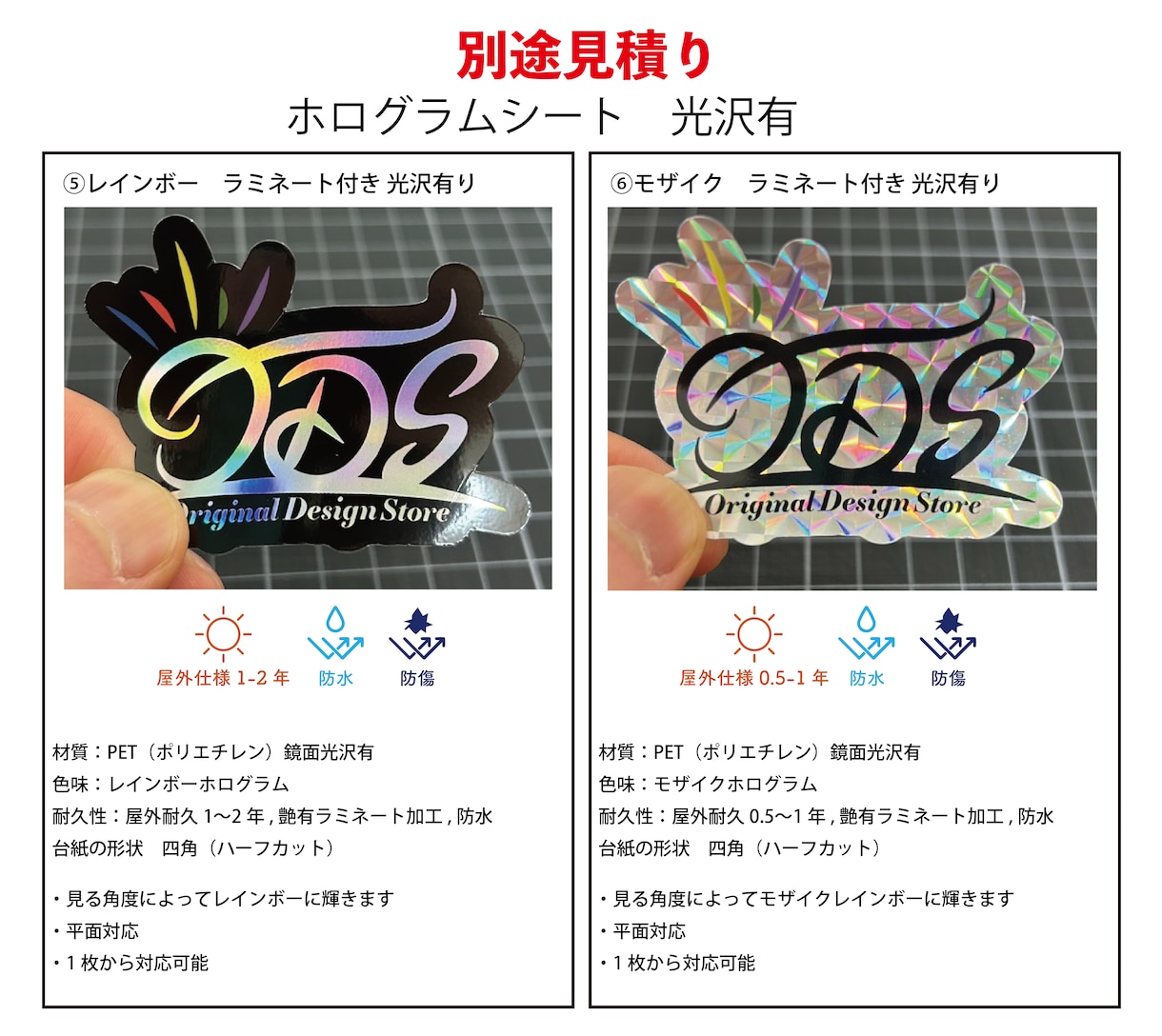 少数歓迎！お持ちのデータでステッカー作成します 輪郭カット対応！防水！A4サイズ内で何枚割つけても2500円 イメージ6