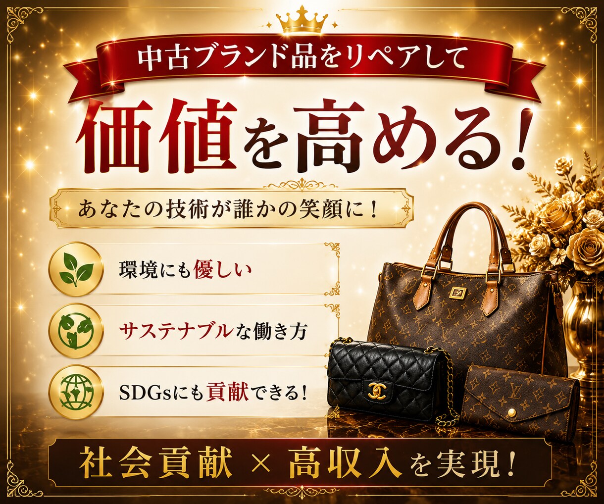 初心者向け｜中古ブランド×リペアで稼ぐ方法教えます 初心者でも始めやすい中古ブランド副業をわかりやすく解説します イメージ6