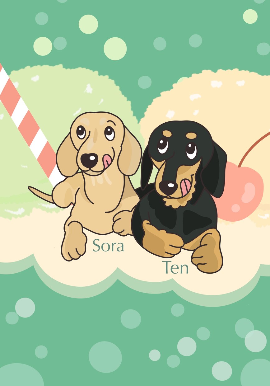 愛犬の似顔絵イラストをキャラクター風に描きます うちの子グッズがはかどりますよ♪ イメージ7