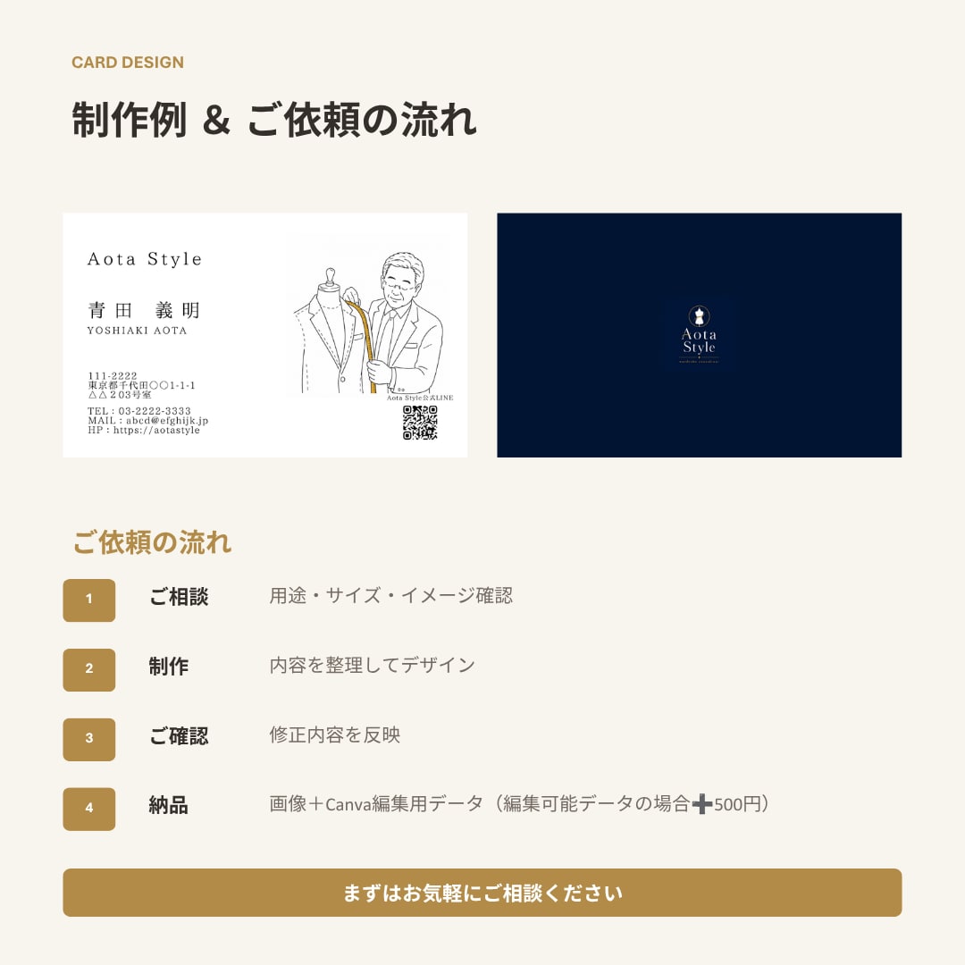 印象に残る名刺・ショップカードを作ります あなたらしさやお店の雰囲気を形に イメージ4