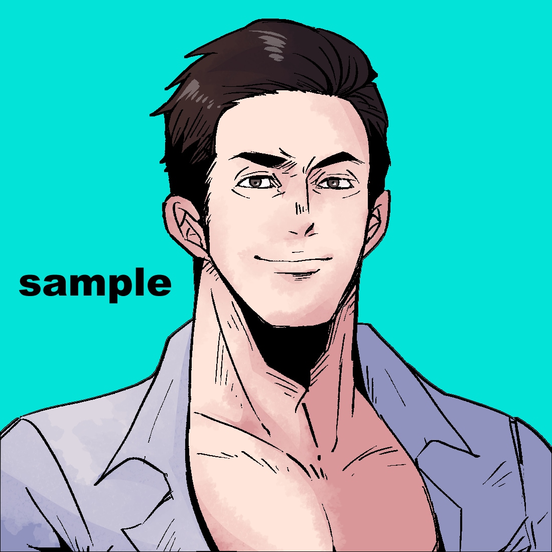 プロのイラストレーターが好印象男前アイコン描きます マッチョな筋肉が得意な個性的なアメコミ風絵★似顔絵風可 イメージ8