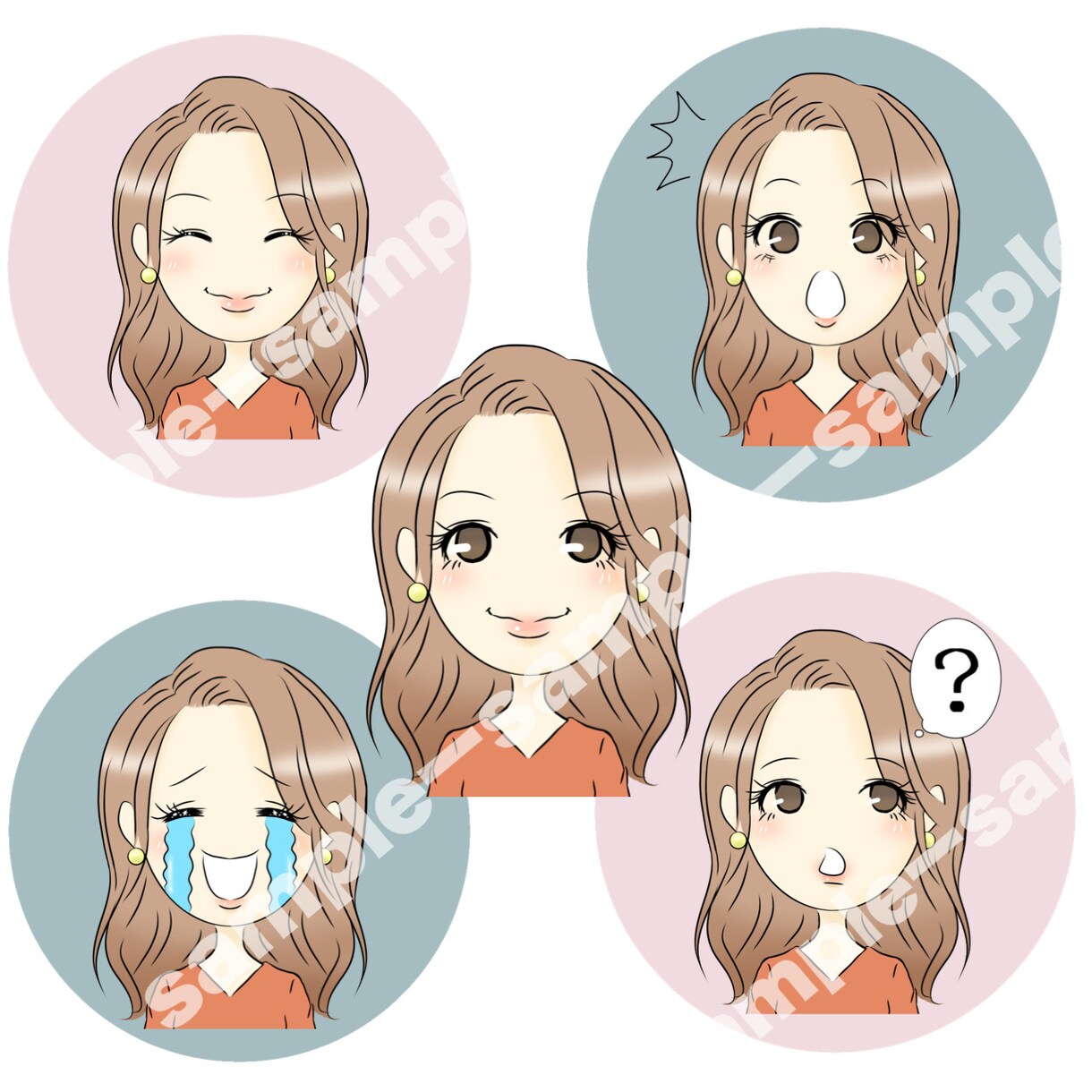 すぐ使える‼︎表情5点セット可愛いアイコン描きます 全部使えて好印象◎YouTube、X、Instagramに イメージ10