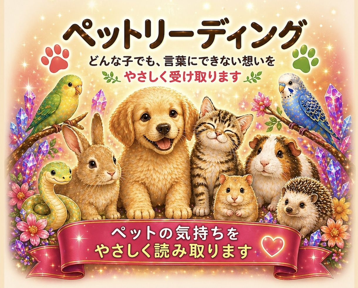 ペットの気持ちを言葉で伝えます 言葉にできない想いを受け取りお伝えします。 イメージ1